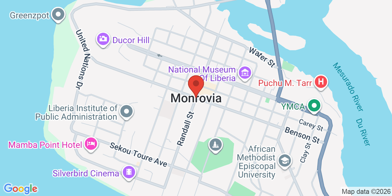 Map of Dove 97/98 Training Hub, Monrovia, Liberia