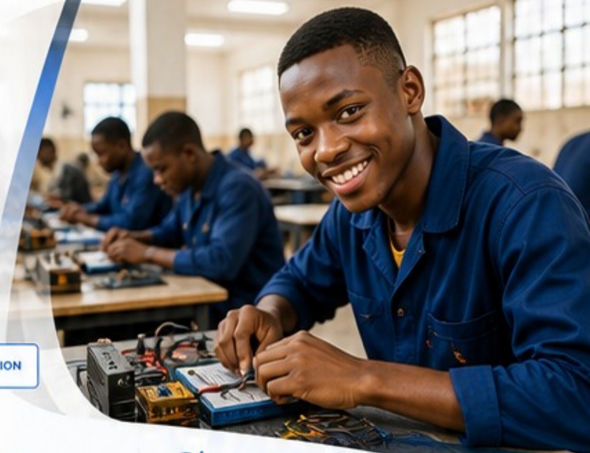 Students in a vocational training classroom